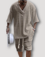 Ferdinand | Cable Knit Shirt und Kurz Sommer-Outfit in Khaki