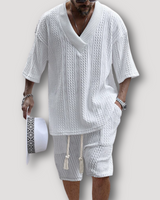 Ferdinand | Cable Knit Shirt und Kurz Sommer-Outfit in Weiß