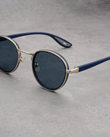 NoirGlow – Luxe Eclipse Rundsonnenbrille in Mitternachtsadel