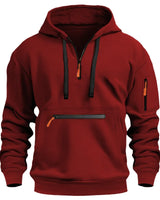 Lars | Hoodie mit Reißverschluss in Rot
