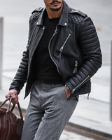 PARKER - Elegante Premium Lederjacke für Herren in Schwarz