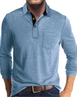 Jörg™ | Herren Langarmshirt in Unifarbe in Hellblau