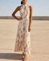 Paulina Damen Partykleid mit Blumenmuster in Apricot
