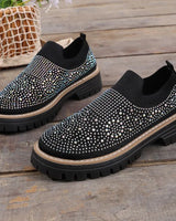 Urbaner Glanz™ Slip-On Sneaker mit Profilplateau in Schwarz
