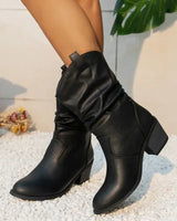 Nora | Blockabsatz Gepolstert Western-Stiefel in Schwarz
