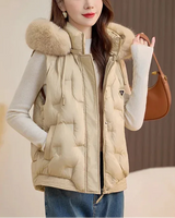 Softline Édition™ Steppweste mit Abnehmbarem Kunstpelzkragen / Die Eleganteste Schicht des Winters! in Khaki