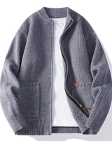 Jorje – Gerippter Strickcardigan Mit Reissverschluss in Grau
