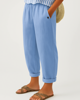 Romina™ Klassische Leinenhose in Hellblau
