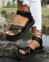 Angelica | Bequeme Sport Sandalen in Schwarz