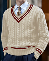 Slim-Fit-Pullover Mit V-Ausschnitt - Rocco in Beige