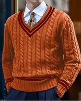 Slim-Fit-Pullover Mit V-Ausschnitt - Rocco in Orange