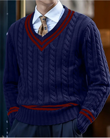 Slim-Fit-Pullover Mit V-Ausschnitt - Rocco in Dunkelblau
