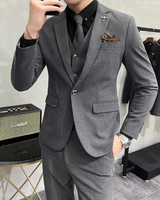 Slim-Fit Dreiteiler - Merlin in Grau