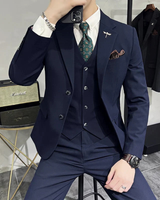 Slim-Fit Dreiteiler - Merlin in Blau