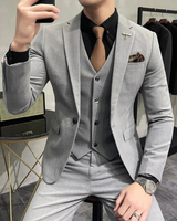 Slim-Fit Dreiteiler - Merlin in Hellgrau