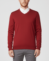 Slim-Fit V-Ausschnitt Pullover - Keanu in Rot