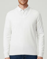 Slim-Fit V-Ausschnitt Pullover - Keanu in Weiß