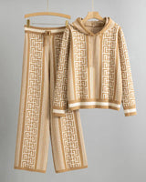 ILSE | KAPUZENPULLOVER-SET MIT HOSE in Beige