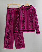 ILSE | KAPUZENPULLOVER-SET MIT HOSE in Fuchsia