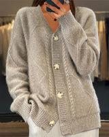 Claudia | Damen Gemütliche Strickjacke mit langen Ärmeln in Grau