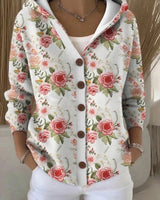 Shaharit - Eleganter Gemütlicher Strickjacke Mit Knöpfen in Beige