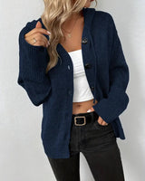 Damen eleganter Cardigan mit Knopfleiste in Dunkelblau