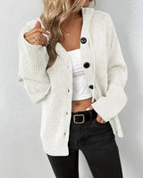 Damen eleganter Cardigan mit Knopfleiste in Weiß