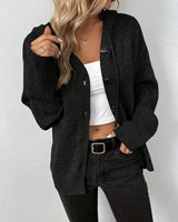 Damen eleganter Cardigan mit Knopfleiste in Schwarz