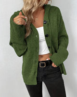 Damen eleganter Cardigan mit Knopfleiste in Olivgrün