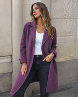 Annita - Eleganter Mantel Mit Knopfleiste in Lila