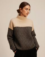 Strickpullover Mit Stehkragen - Felina in Beige