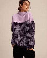 Strickpullover Mit Stehkragen - Felina in Lila
