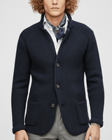Strukturierter Strickjacke Mit Langen Ärmeln - Lennox in Dunkelblau