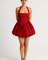 Fenja | Mini-Kleid mit Puffärmeln in Rot
