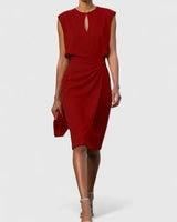 Elisa | Midikleid mit Korsage und Spitze in Rot