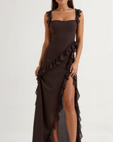 Selin | Elegantes Abend-Maxikleid in Braun