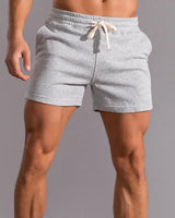 Leonel | Herren Jogger Shorts mit Kordelzug und Taschen in Hellgrau