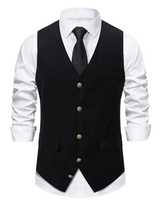 Sven | Herren Elegante Trachtenweste in Schwarz