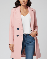 Taillierter Langer Mantel - Leni in Rosa