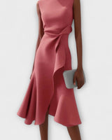 Tailliertes Abendkleid Mit Faltendetails - Karla in Rosa
