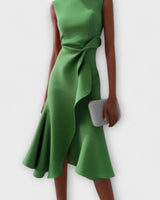 Tailliertes Abendkleid Mit Faltendetails - Karla in Grün