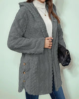Winterfeld™ Long Fit Fleece Mantel / Komfort und Charme an den Kältesten Tagen! in Grau