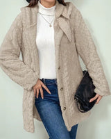 Winterfeld™ Long Fit Fleece Mantel / Komfort und Charme an den Kältesten Tagen! in Beige
