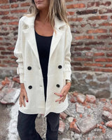 FrostLine Eleganz™ Jacke aus Hochwertiger Gekämmter Wolle mit Gerippten Ärmeln und Eleganten Schnallen / Die Perfekte Balance Zwischen Modernität, Komfort und Zeitlosem Stil! in Weiß