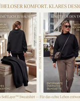 SoftLayer - Sweatshirt aus Hochwertigem, Dickem Strick mit Modernem Stehkragen! in Schwarz