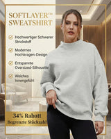 SoftLayer - Sweatshirt aus Hochwertigem, Dickem Strick mit Modernem Stehkragen! in Hellgrau