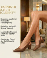 Solenne™ Damen-Lederschuh mit Komfortabsatz in Braun