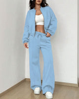 Naomi™ Premium-Sweatshirt-Set mit Zip-Jacke in Himmelblau