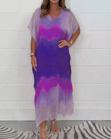 Doha™ Voile-Kleid-Set mit Schleier-Effekt und Kimonoärmeln in Lila