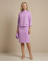 London Set™ mit Stehkragenbluse und vielseitigem klassischem Rock in Flieder